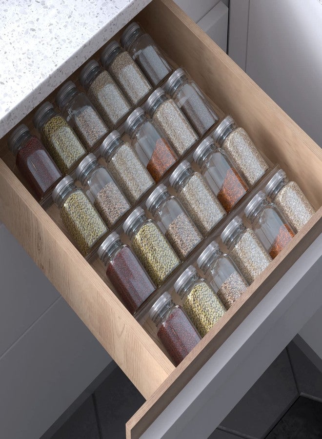 Delavala Spice Drawer Organizer 4 Tier, Acrylic Seasoning Organizer Rack, Clear Spice Rack Tray, Kitchen Seasoning Jars Drawers Insert (Jars Not Included/Expandable From 9" to 18") - Image 2